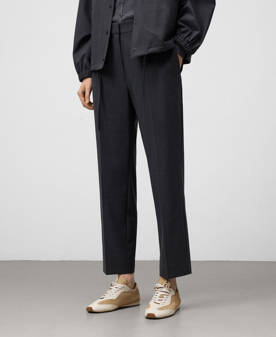 pantalon droit longueur cheville femme