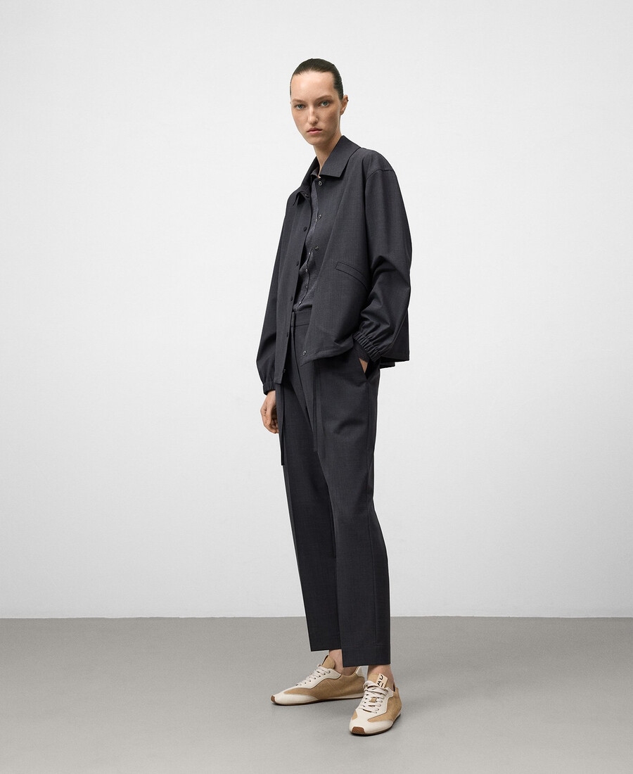 pantalon droit longueur cheville femme