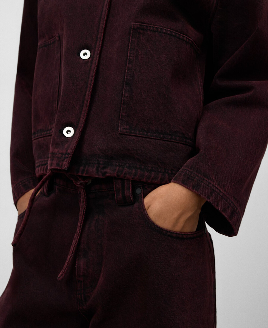 pantalon en denim délavé longueur cheville pour femme