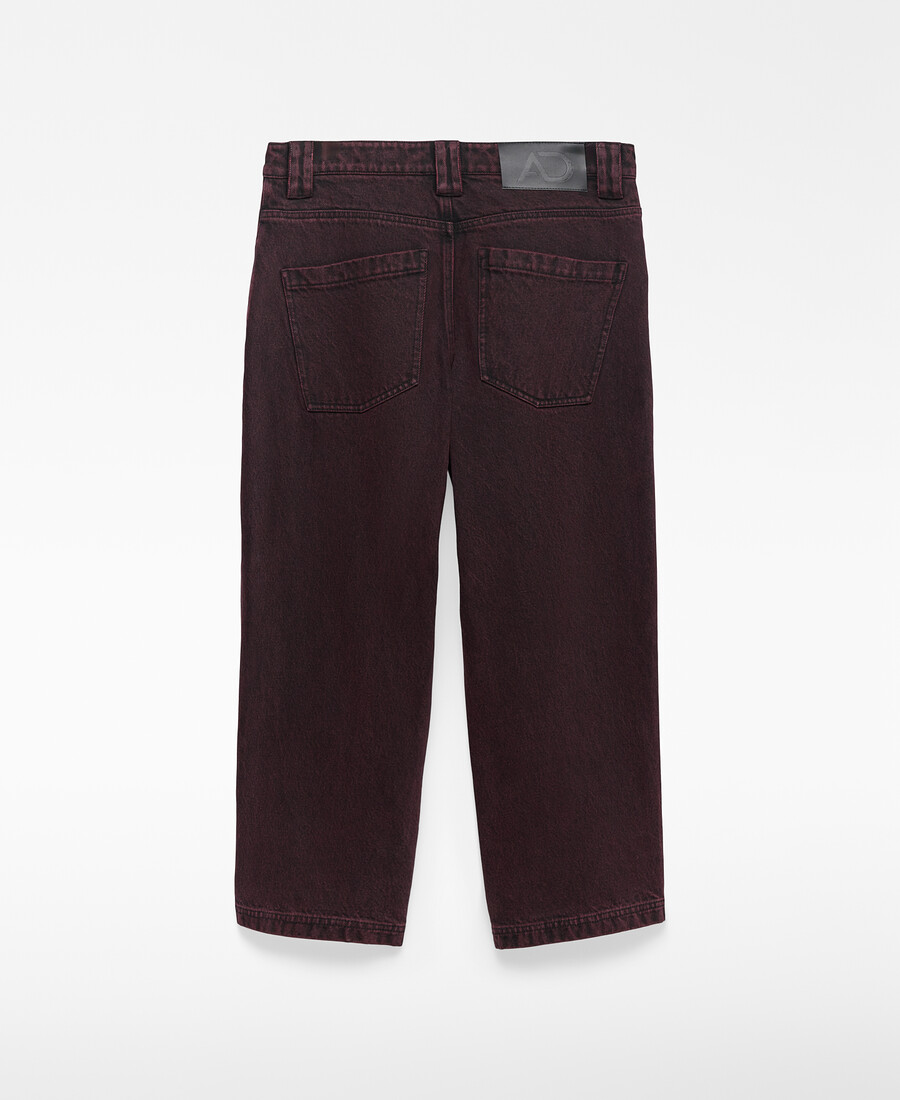 pantalon en denim délavé longueur cheville pour femme