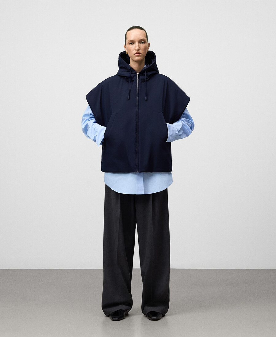 gilet matelassé à capuche pour femme