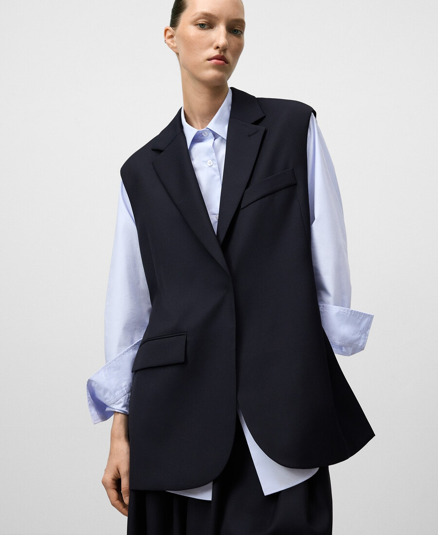 gilet tailleur à côtés ouverts pour femme