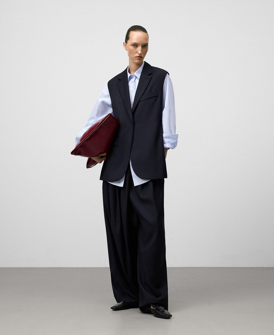 gilet tailleur à côtés ouverts pour femme