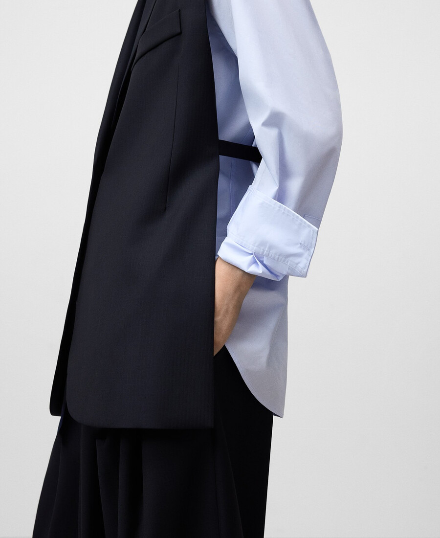 gilet tailleur à côtés ouverts pour femme