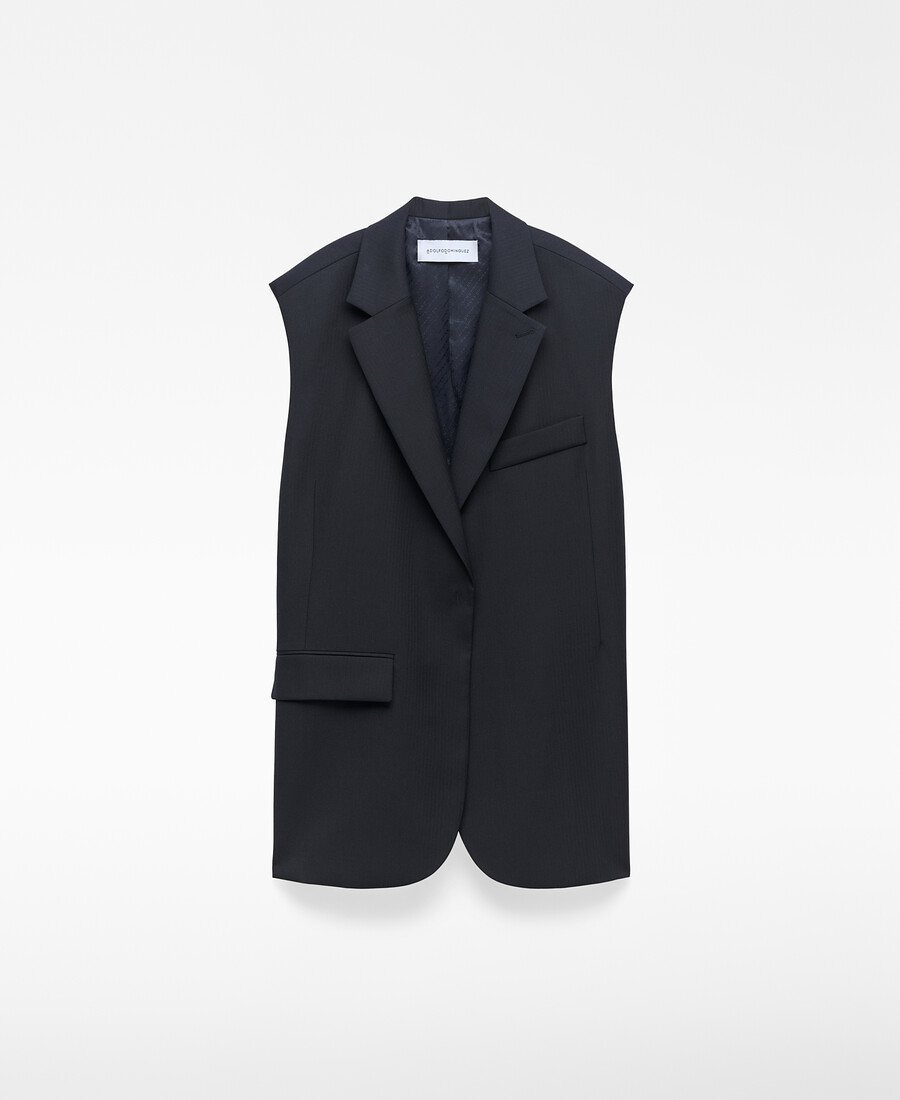 gilet tailleur à côtés ouverts pour femme