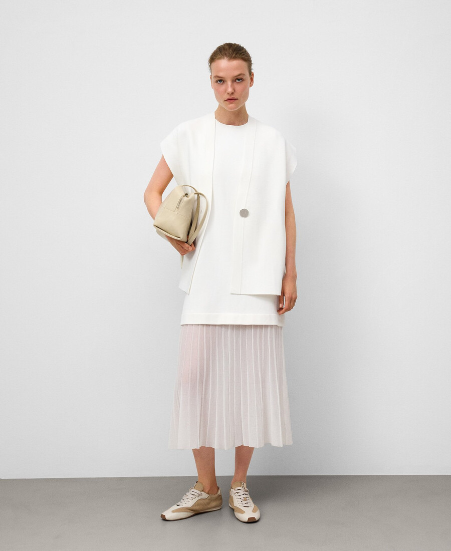 gilet en maille avec empiècements latéraux femme