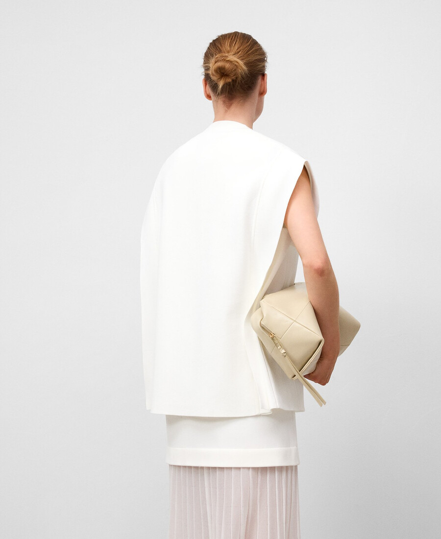 gilet en maille avec empiècements latéraux femme