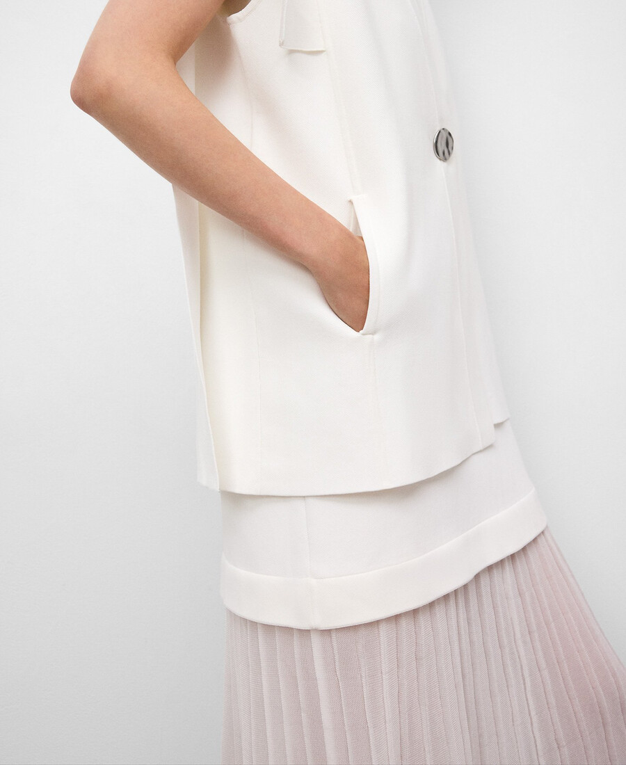 gilet en maille avec empiècements latéraux femme