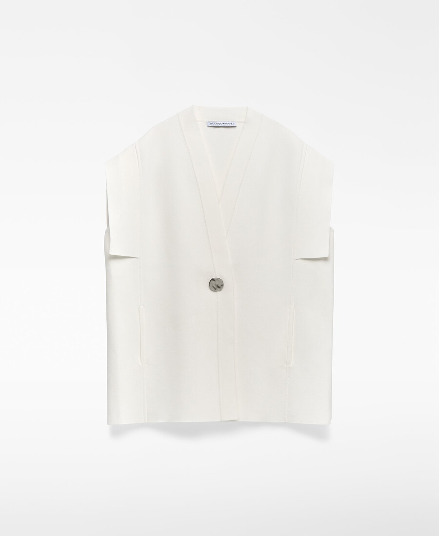 gilet en maille avec empiècements latéraux femme