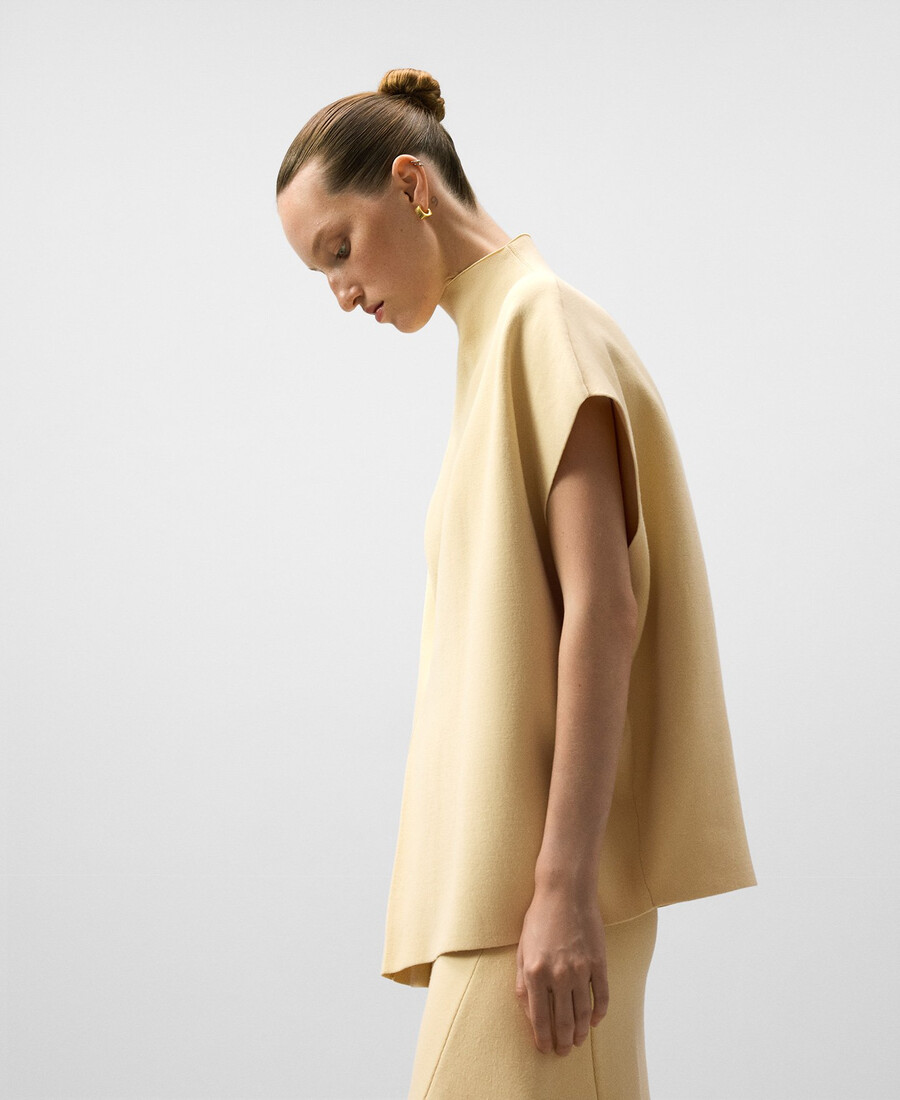 gilet en maille avec pli sur le devant pour femme