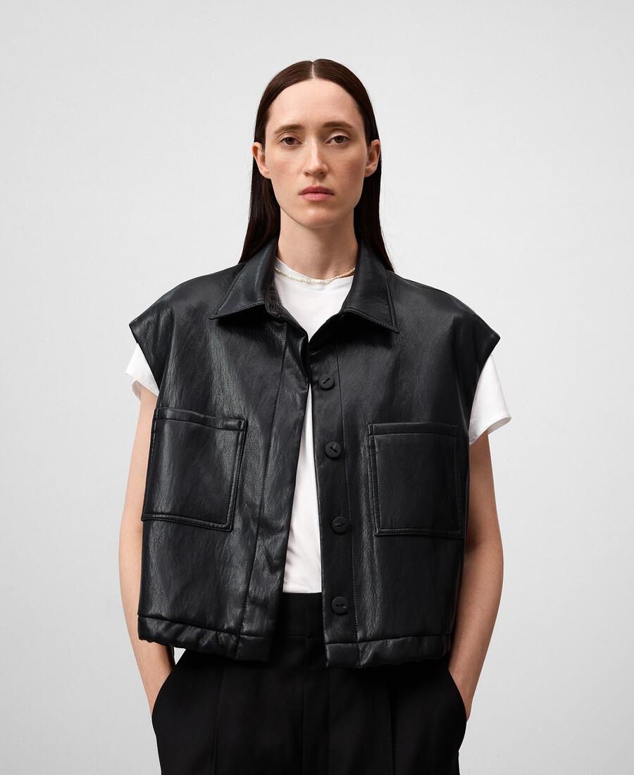 gilet femme en cuir et sans cuir
