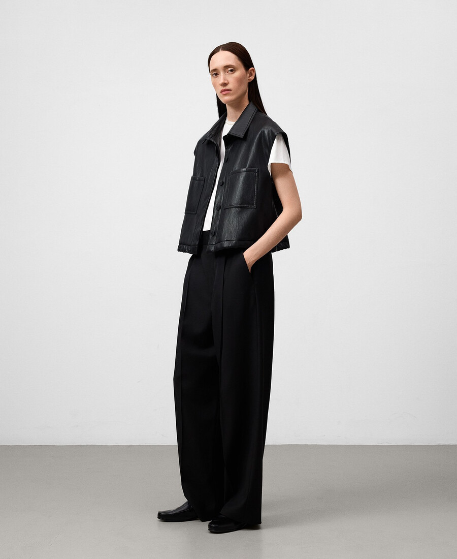 gilet femme en cuir et sans cuir