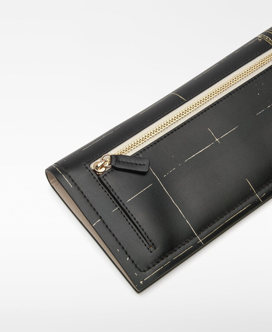 portefeuille femme en cuir imprimé carte