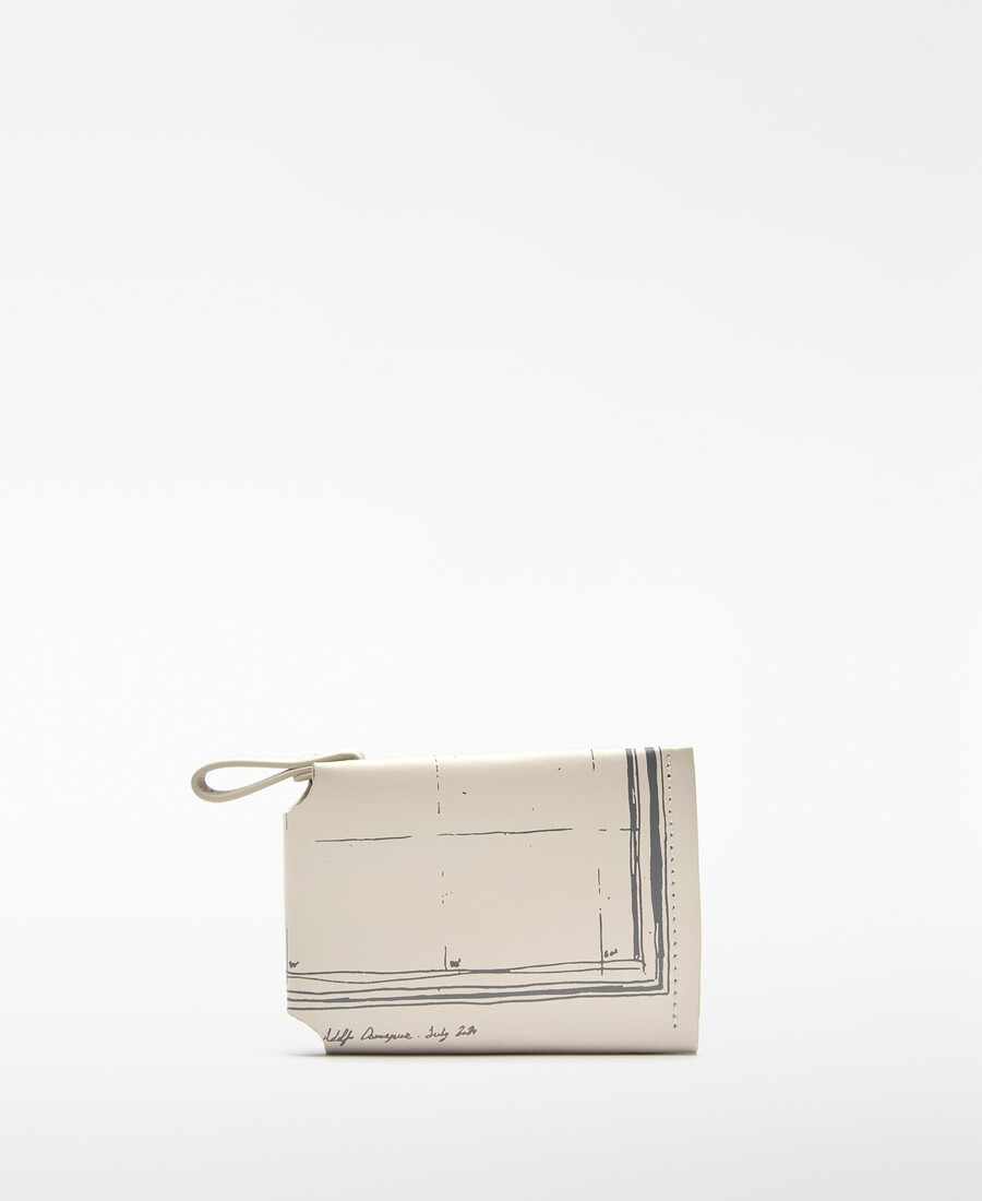 portefeuille femme en cuir imprimé carte
