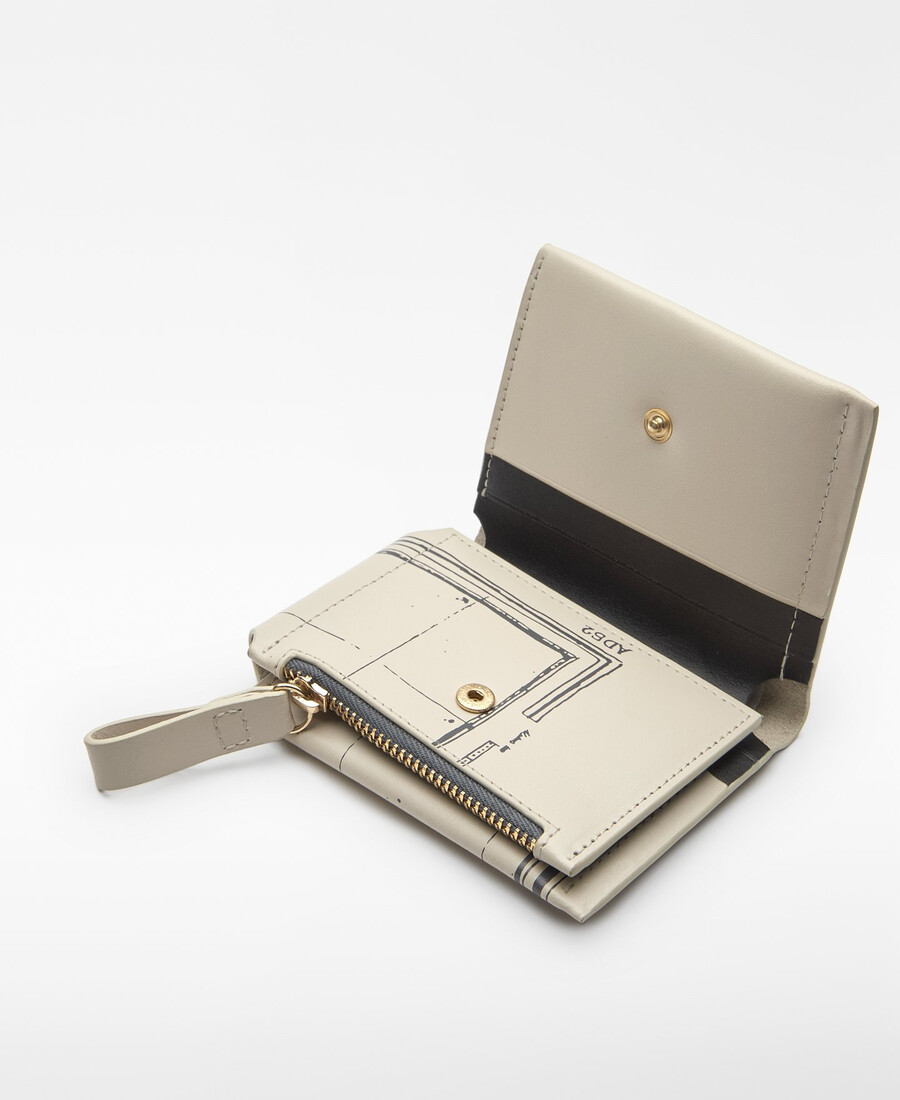 portefeuille femme en cuir imprimé carte