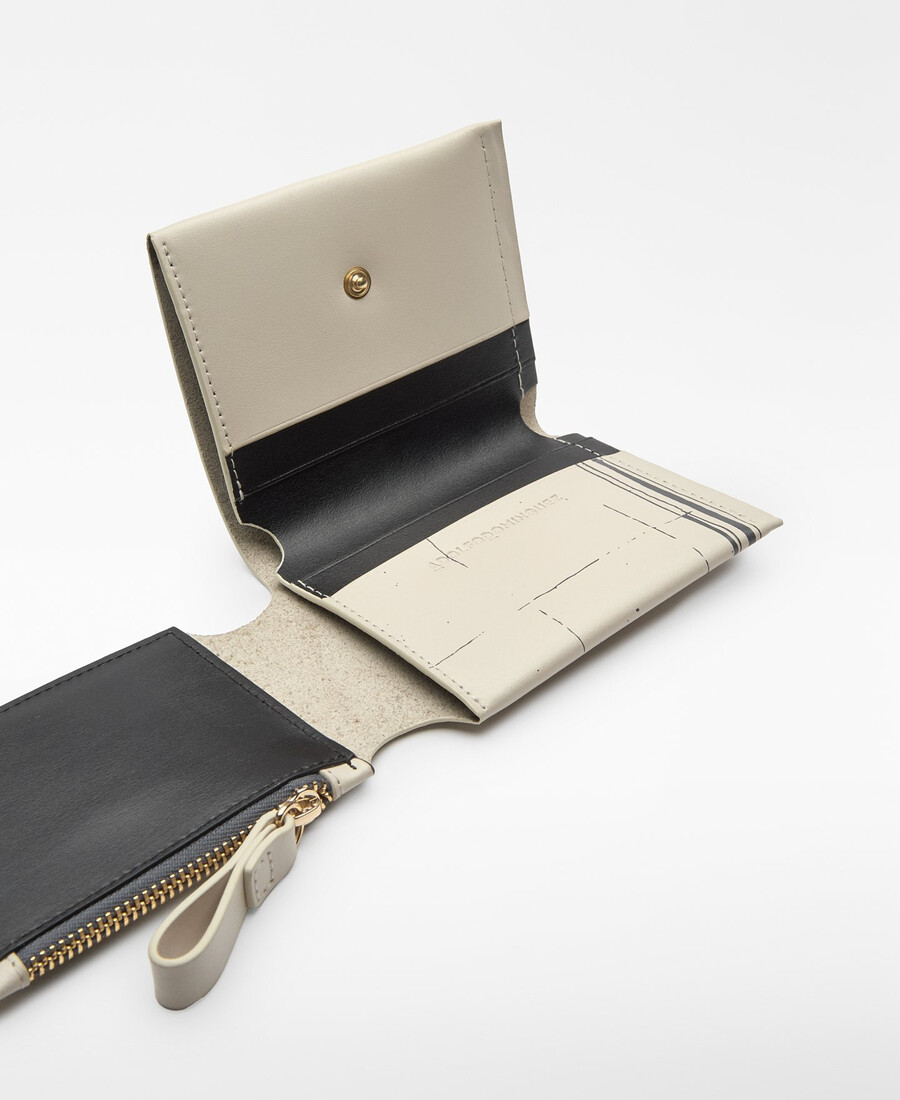 portefeuille femme en cuir imprimé carte