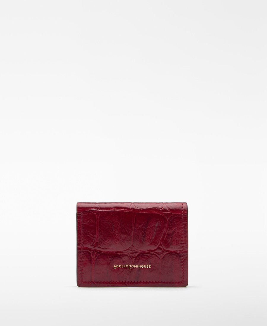 portefeuille femme en mica à motif crocodile