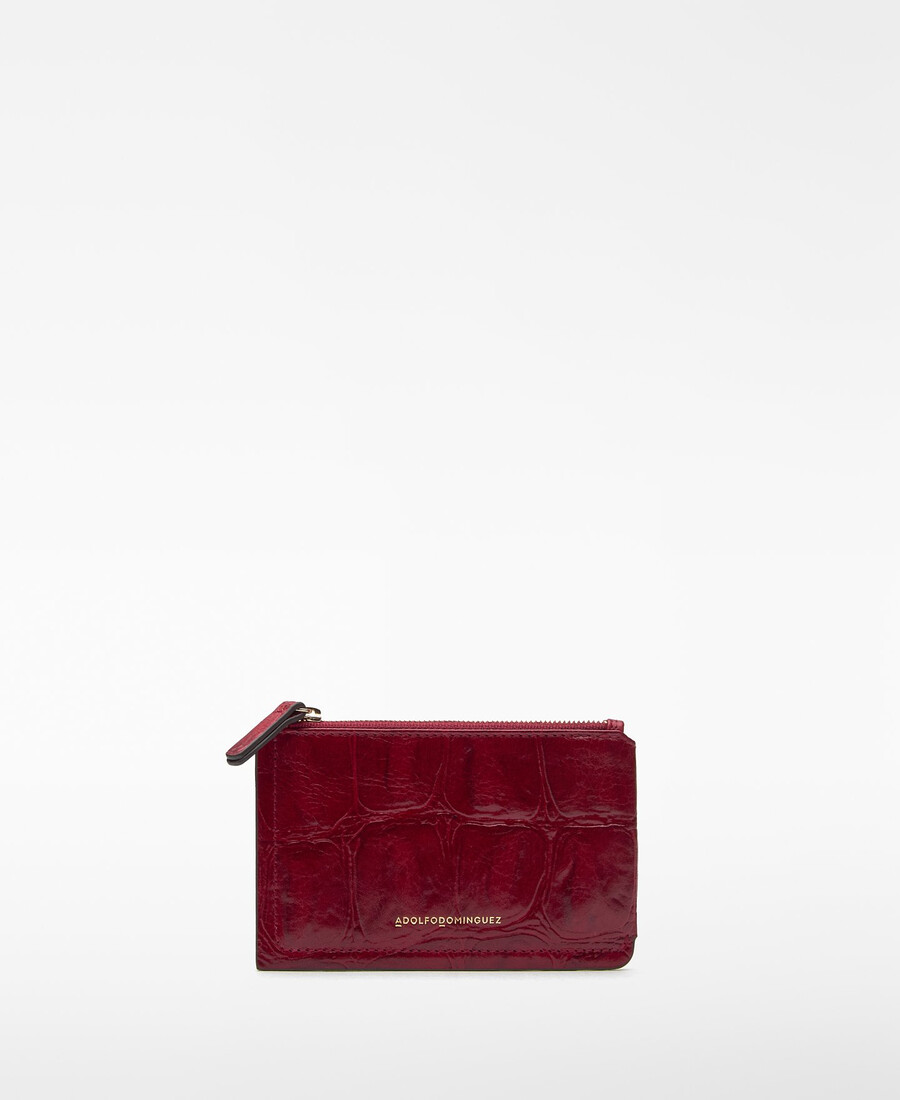 petit portefeuille femme en mica à motif crocodile