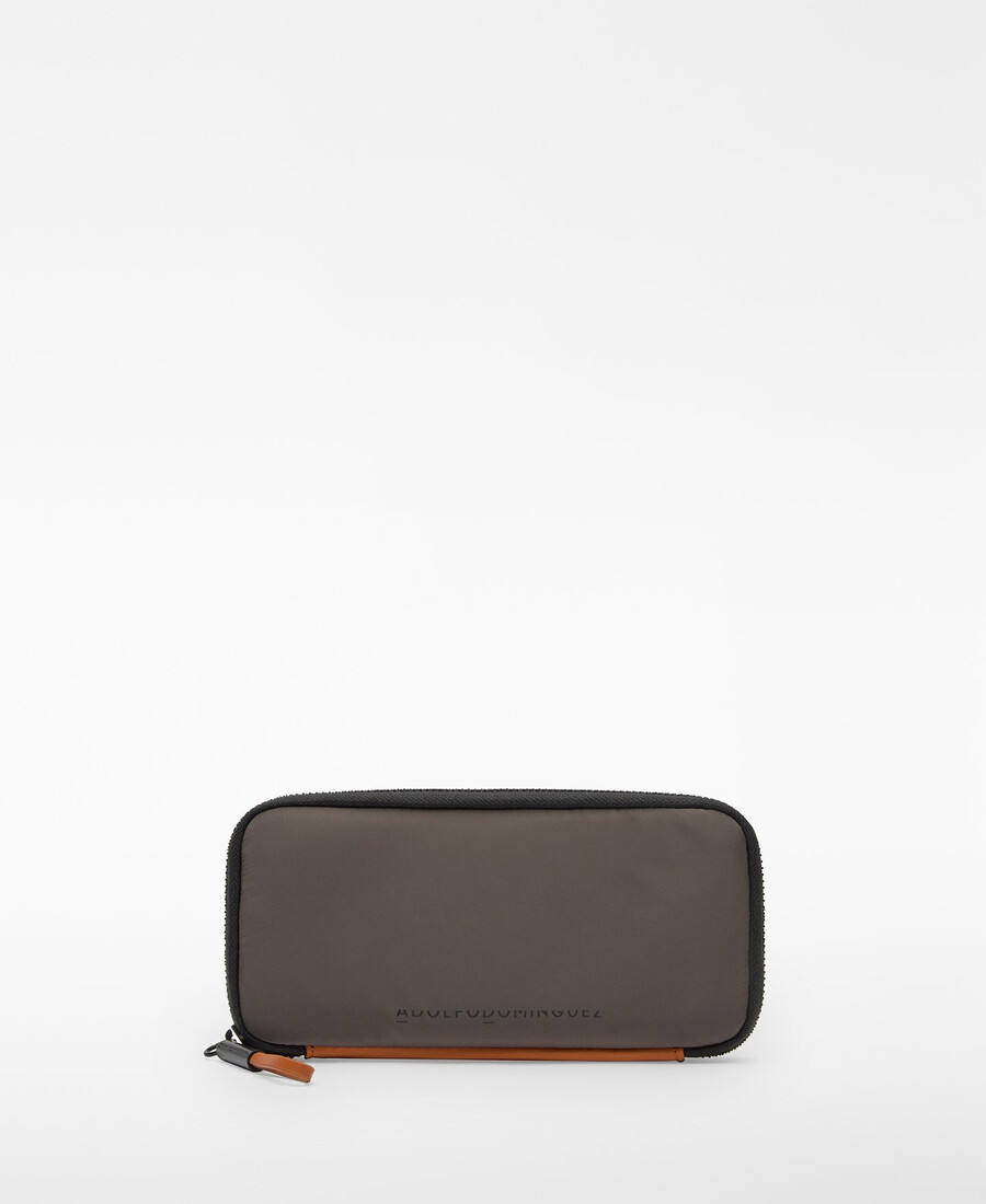 portefeuille femme grand format bicolore en nylon