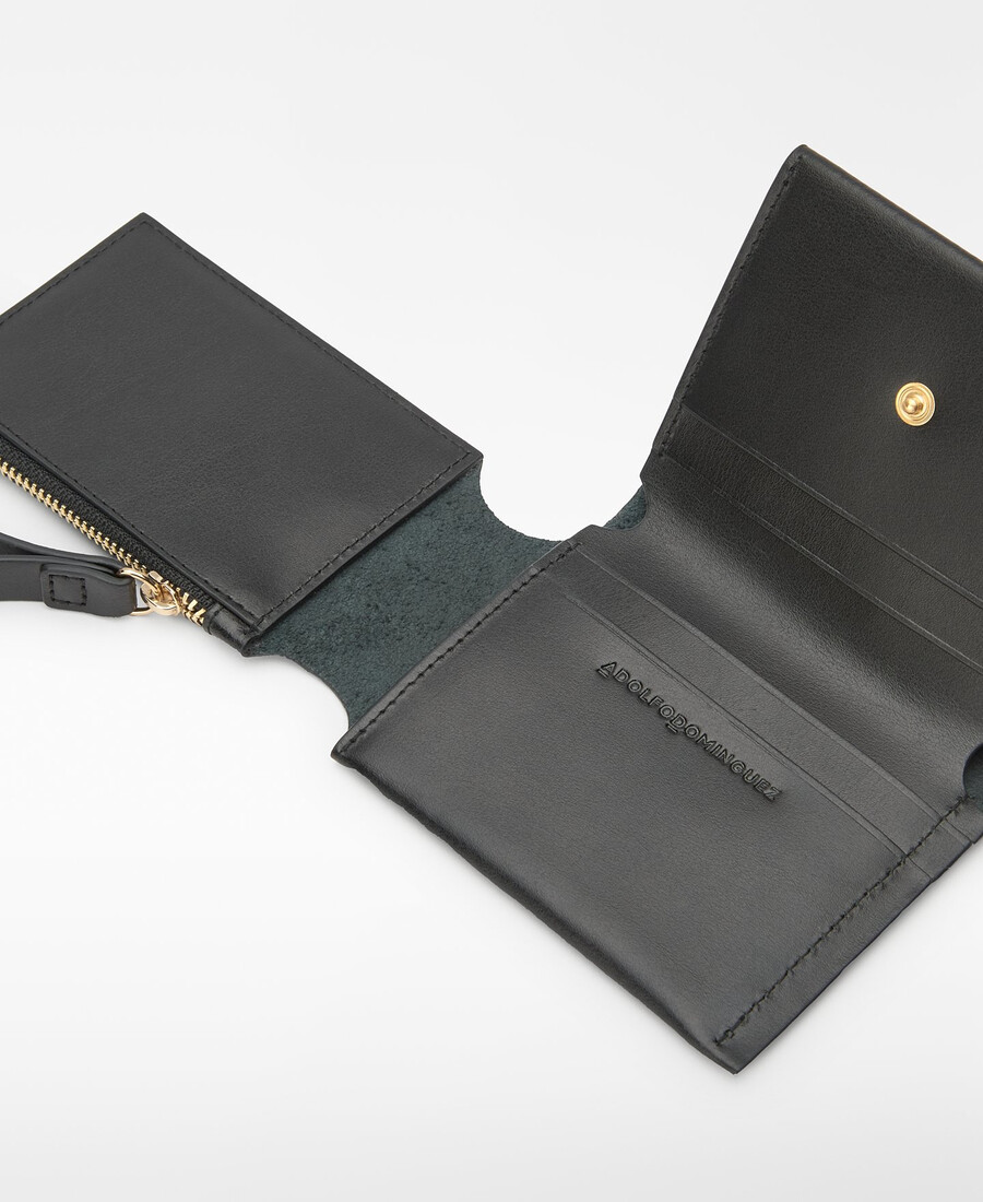 portefeuille pliable en cuir pour femme