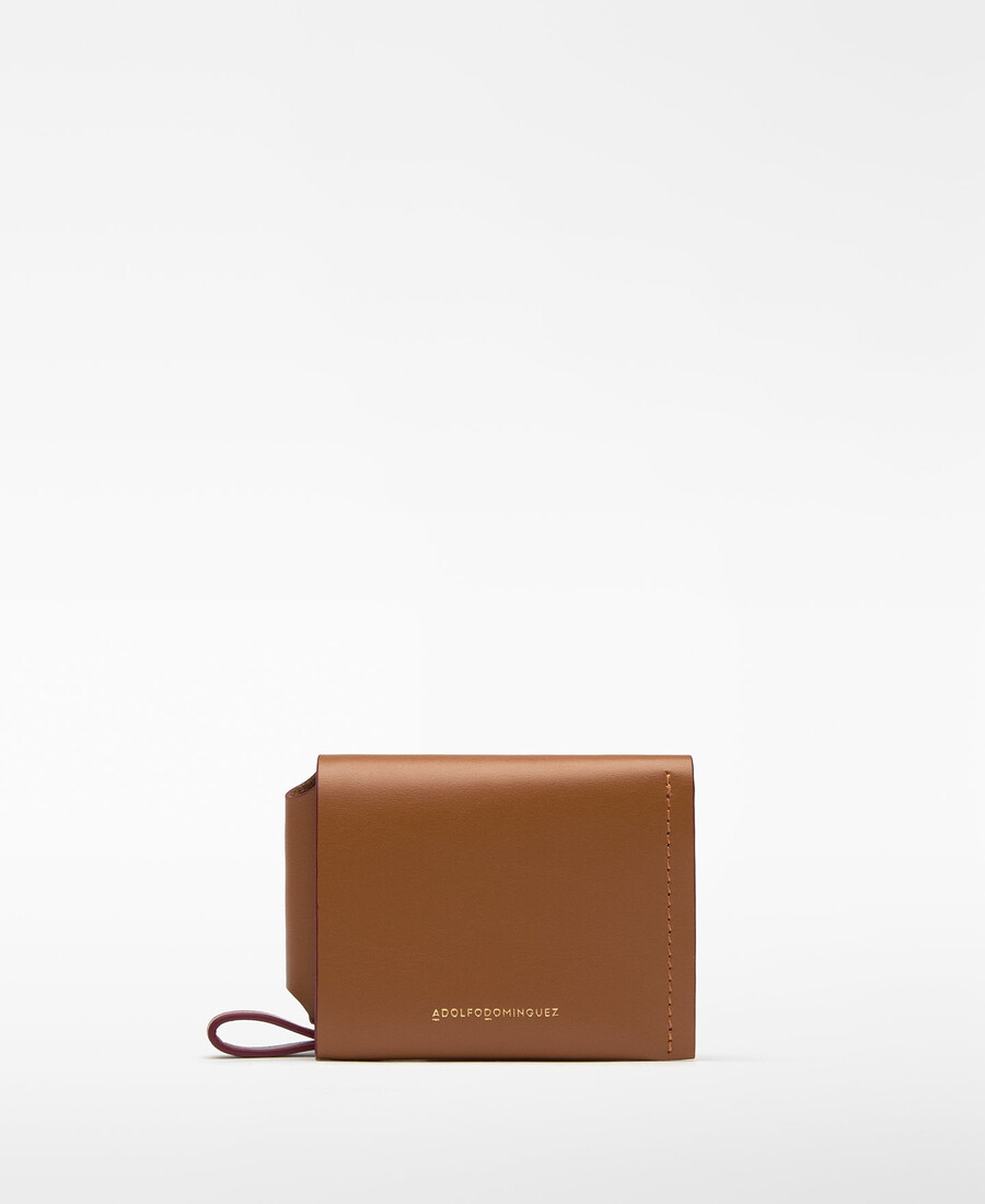 portefeuille pliable en cuir pour femme