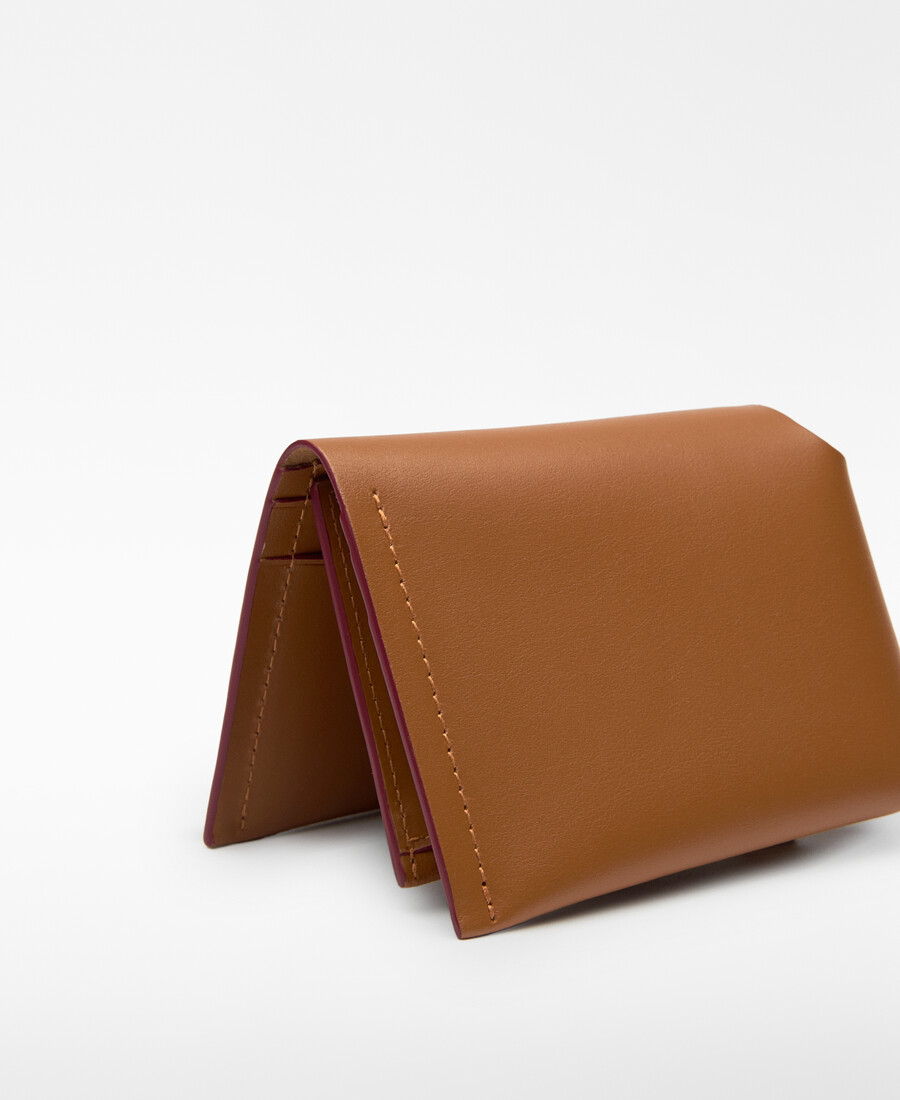 portefeuille pliable en cuir pour femme