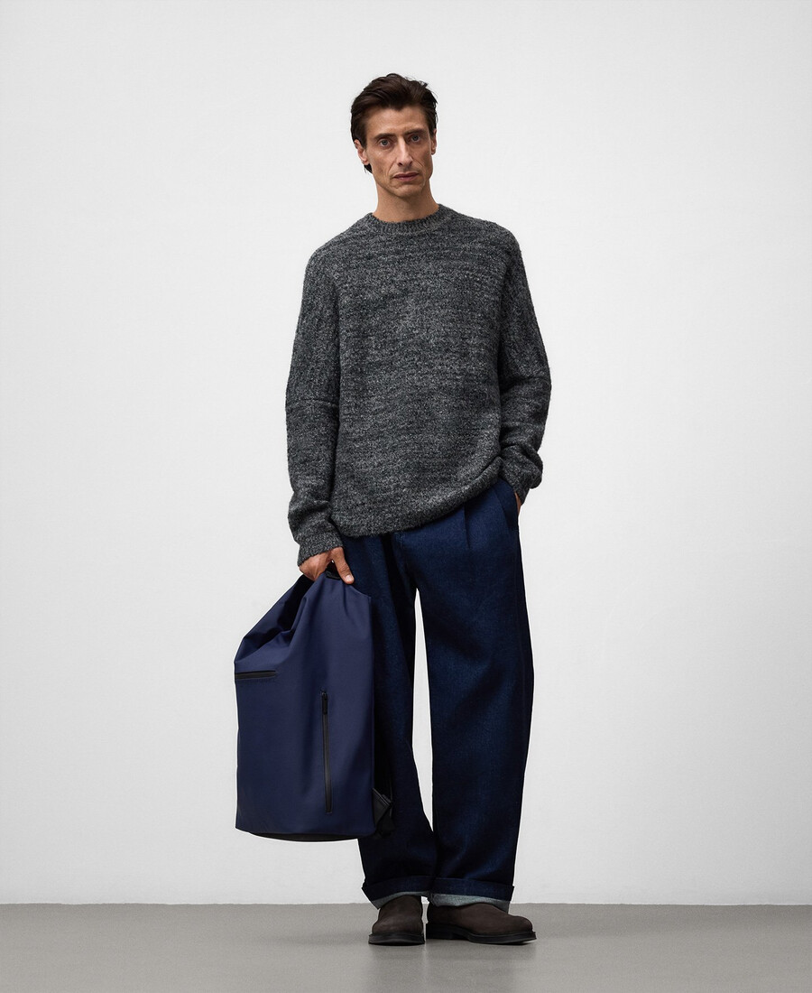 sac à dos rectangulaire bleu marine pour homme