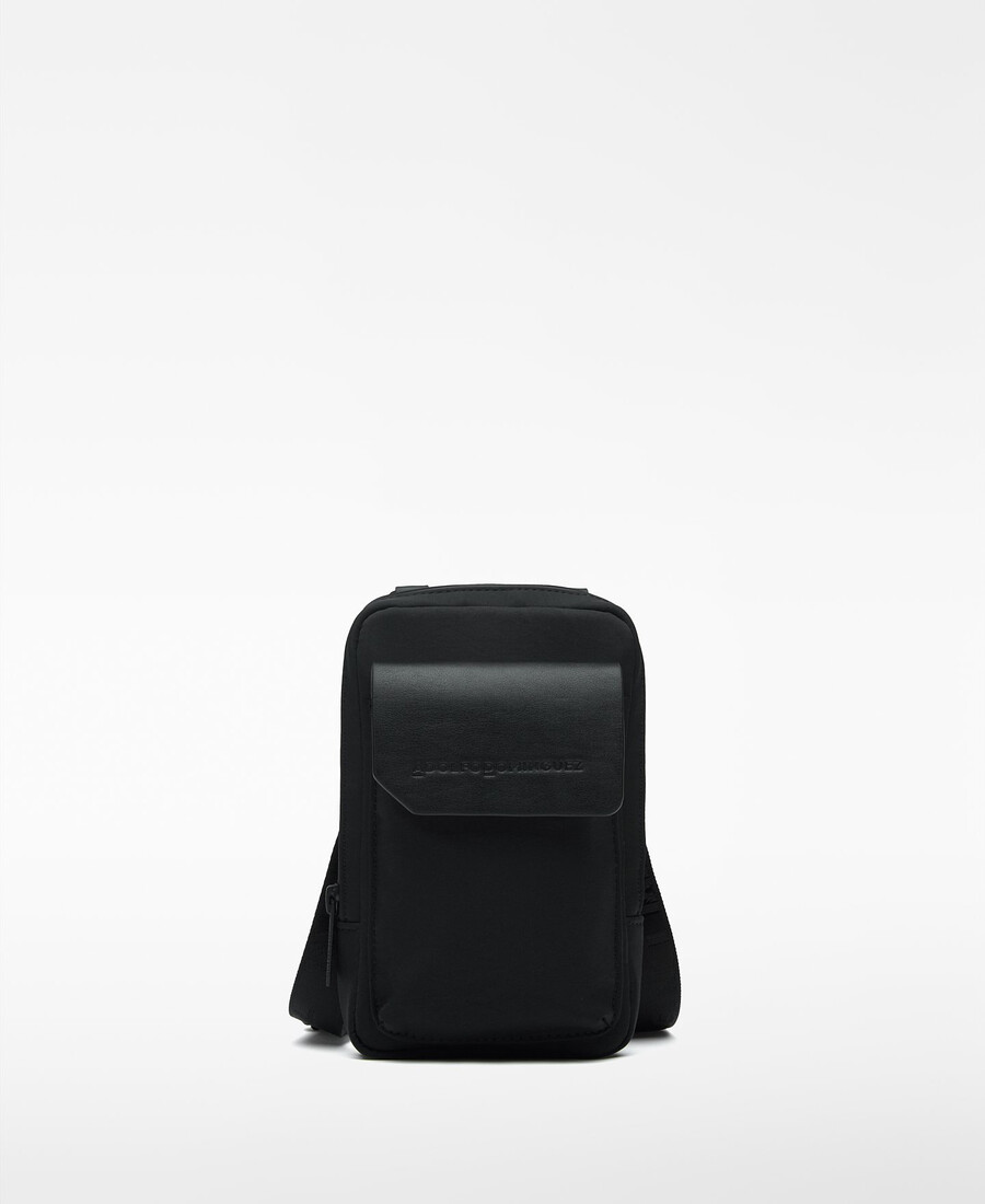 support de téléphone portable en nylon noir pour homme