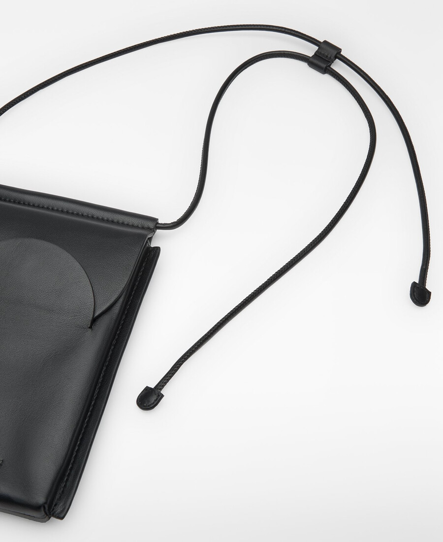 Étui de téléphone homme en cuir à rabats incurvés