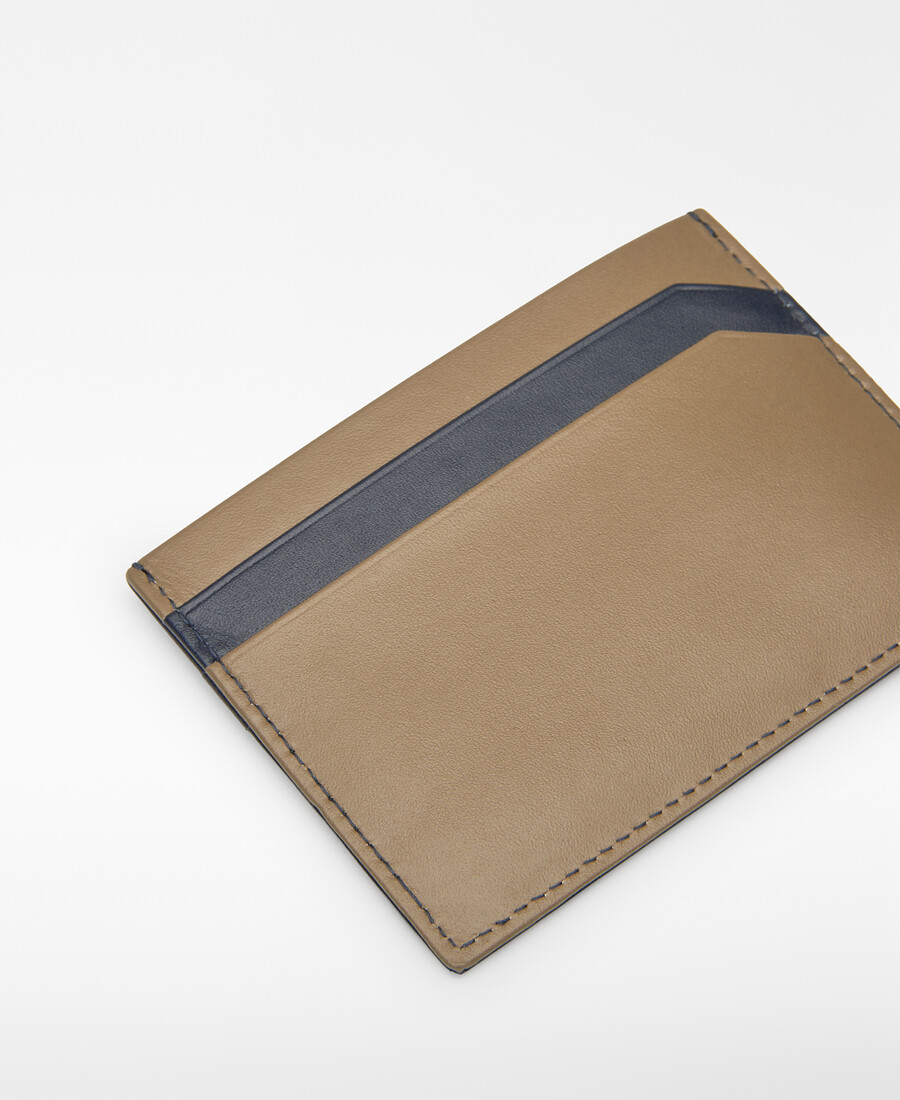 porte-cartes homme en cuir bicolore