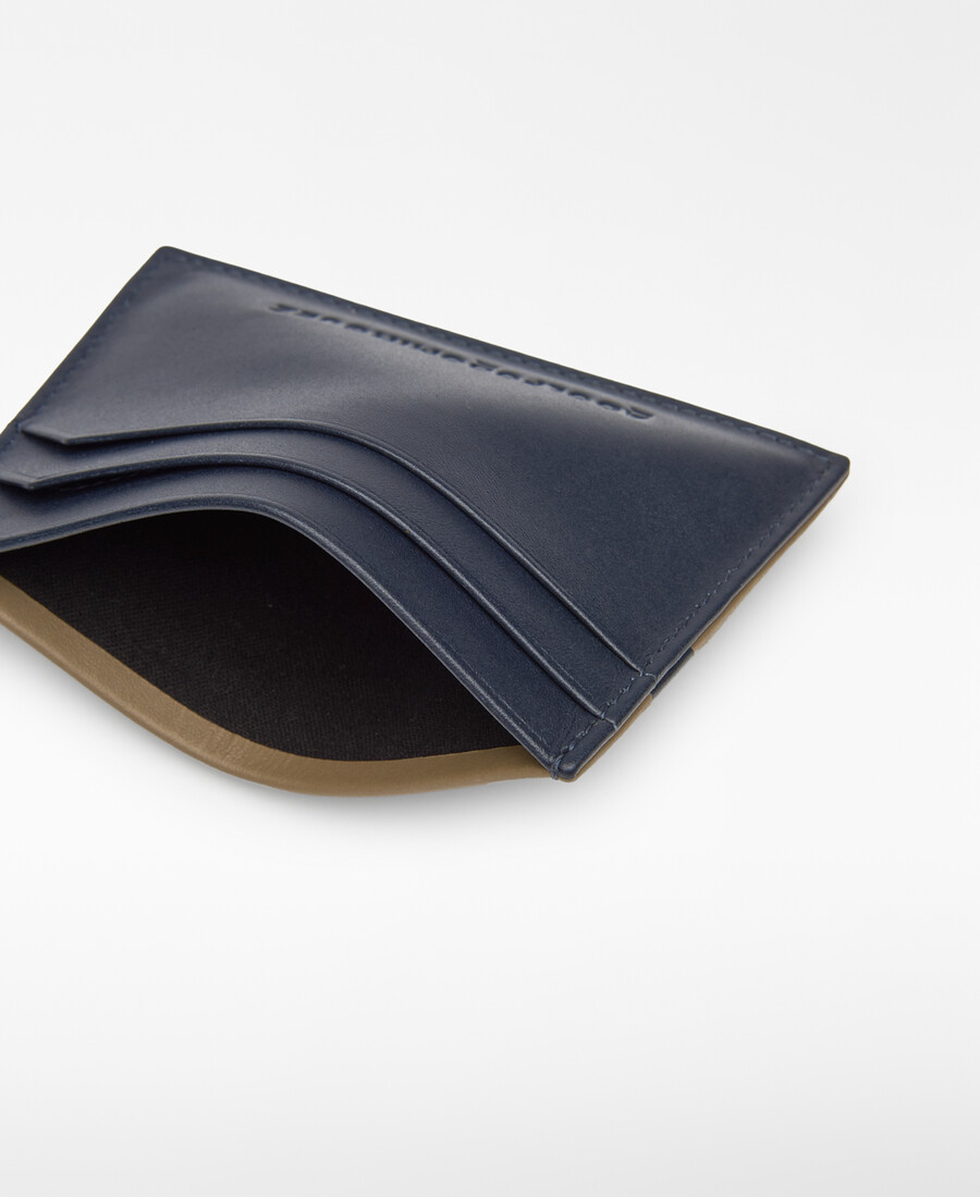 porte-cartes homme en cuir bicolore
