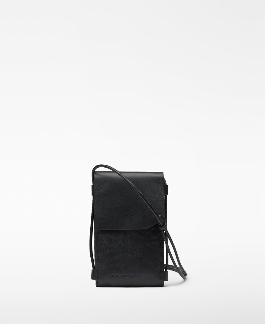 support de téléphone portable en cuir pour homme