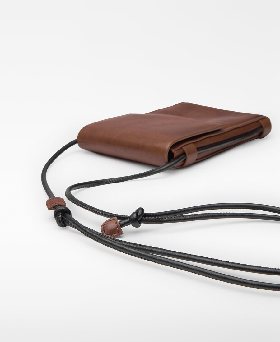 support de téléphone portable en cuir pour homme