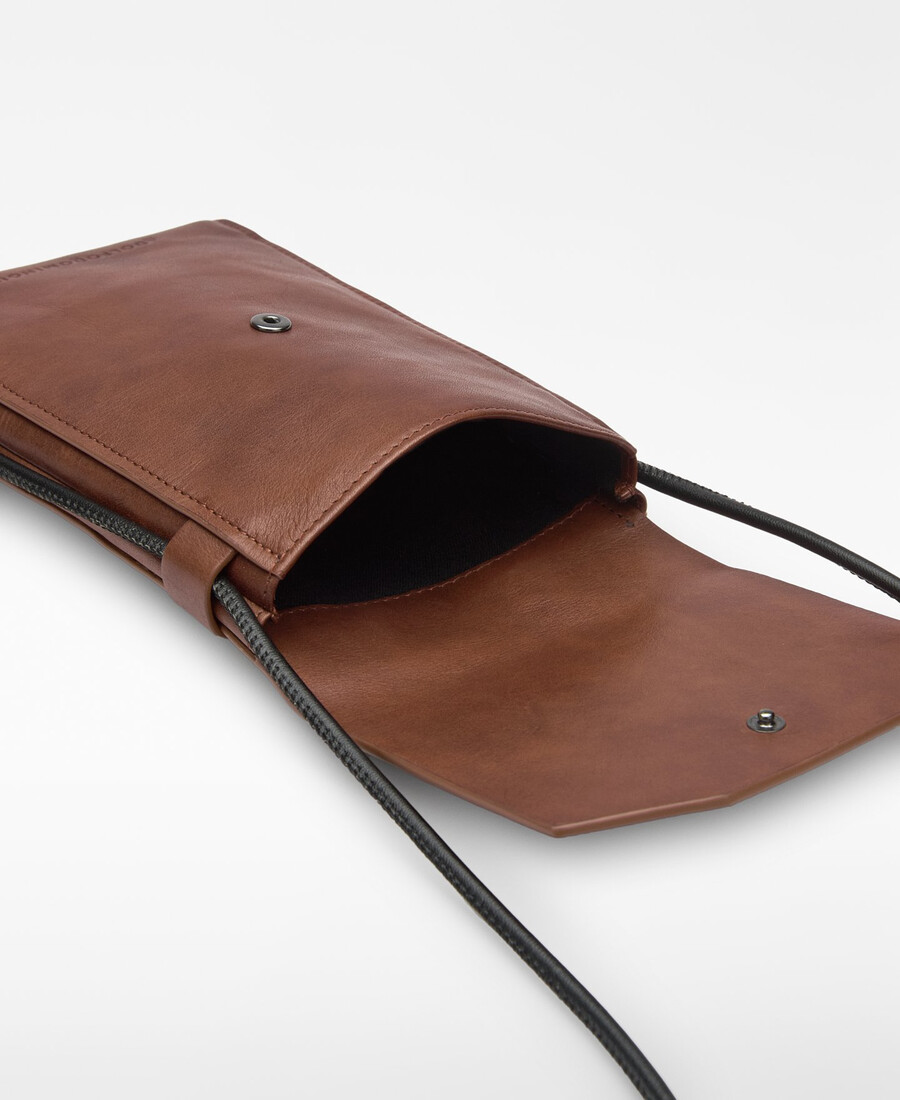 support de téléphone portable en cuir pour homme