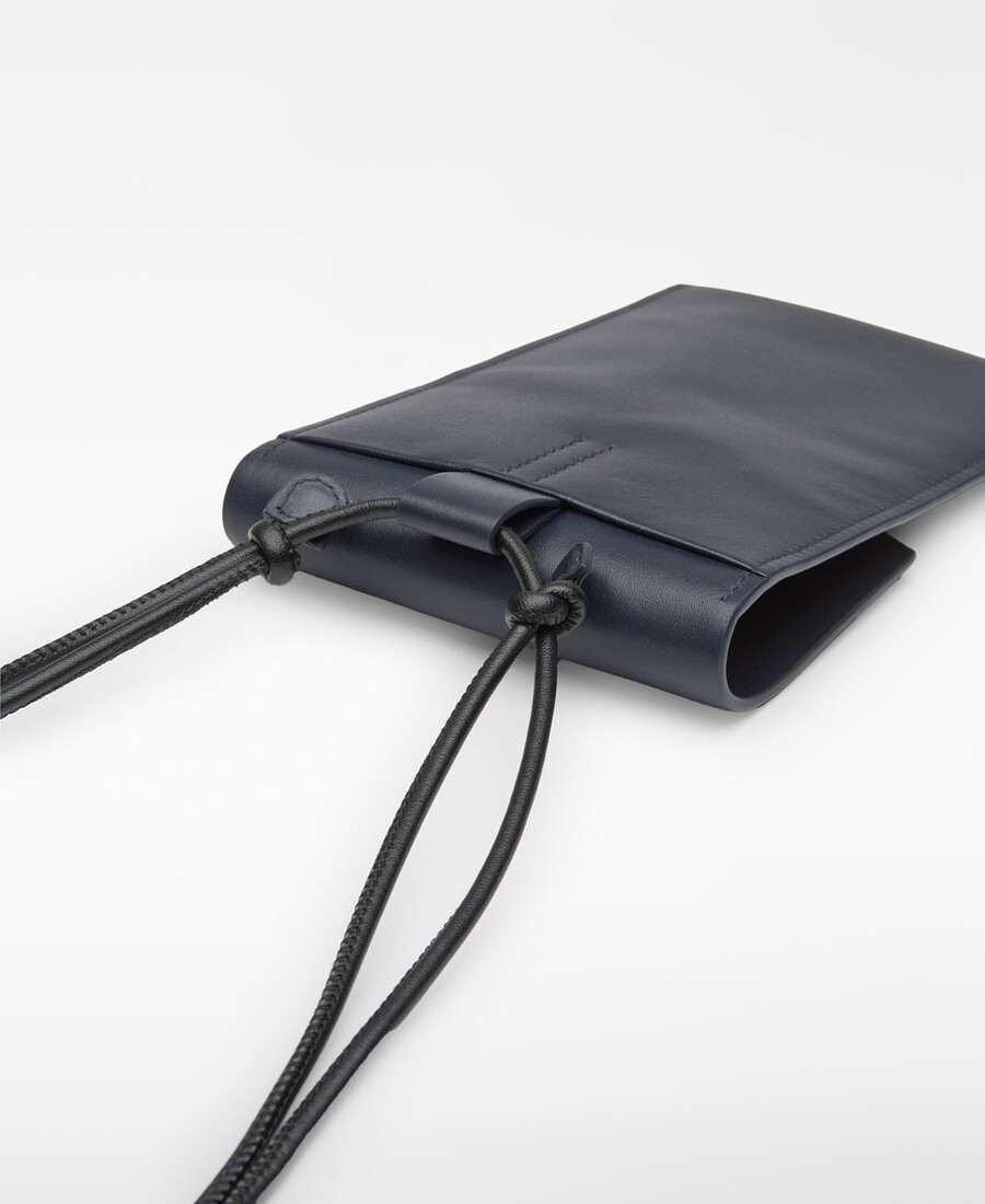 support de téléphone portable en cuir bicolore pour homme