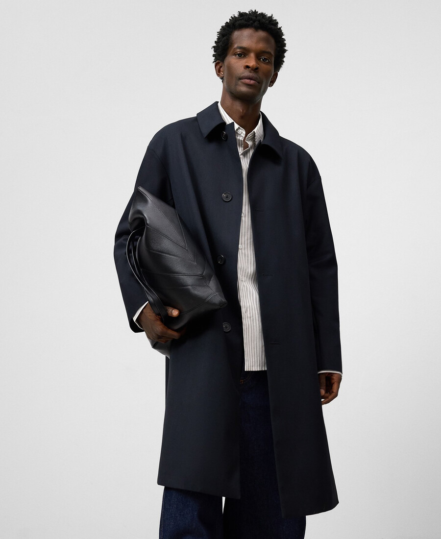 trench-coat droit à col étalé pour homme