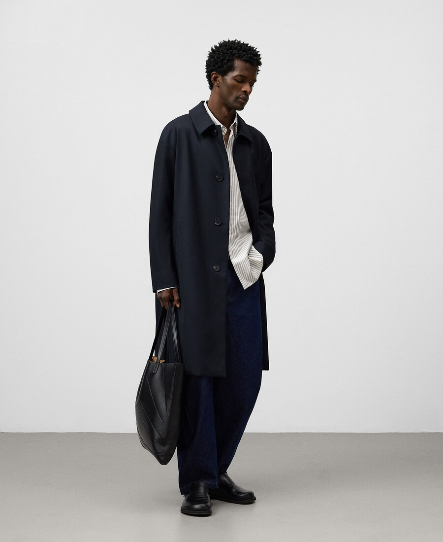 trench-coat droit à col étalé pour homme