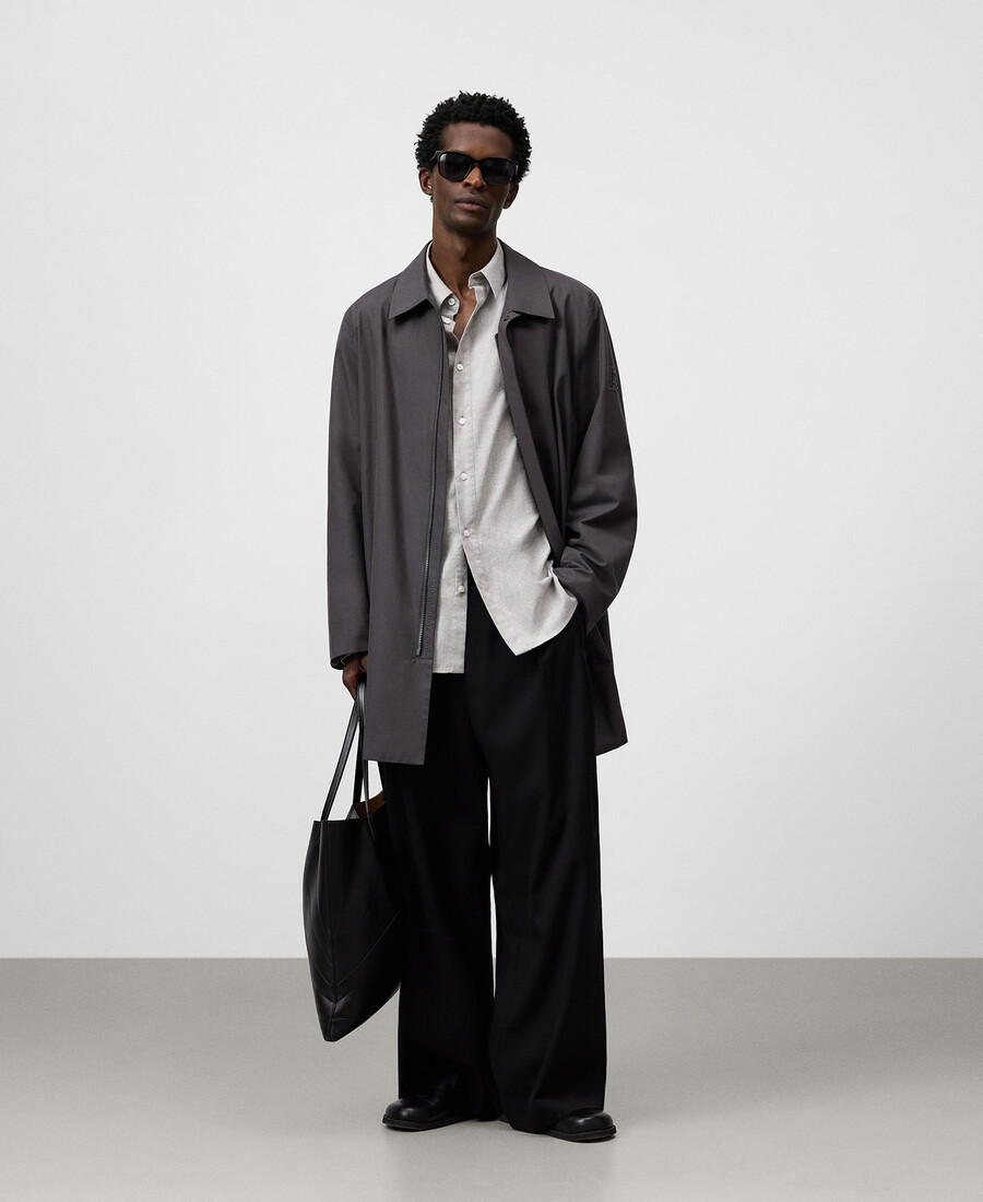 trench-coat à col ouvert pour homme