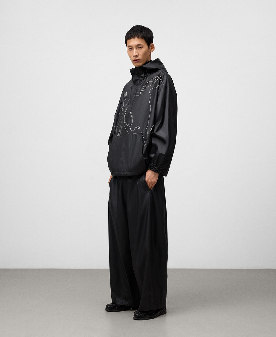 veste à capuche brodée homme