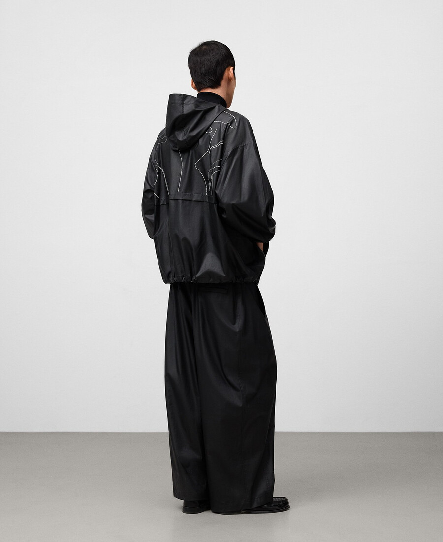 veste à capuche brodée homme