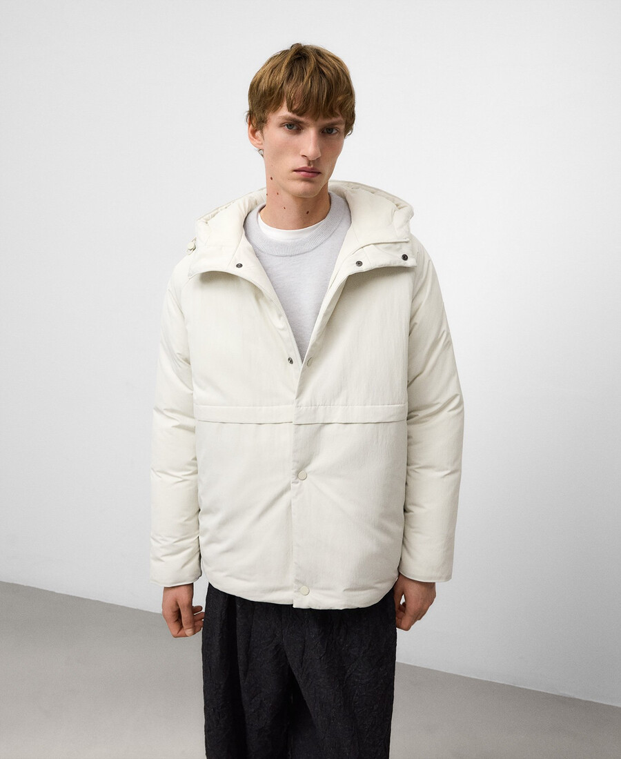 veste courte matelassée à plis homme