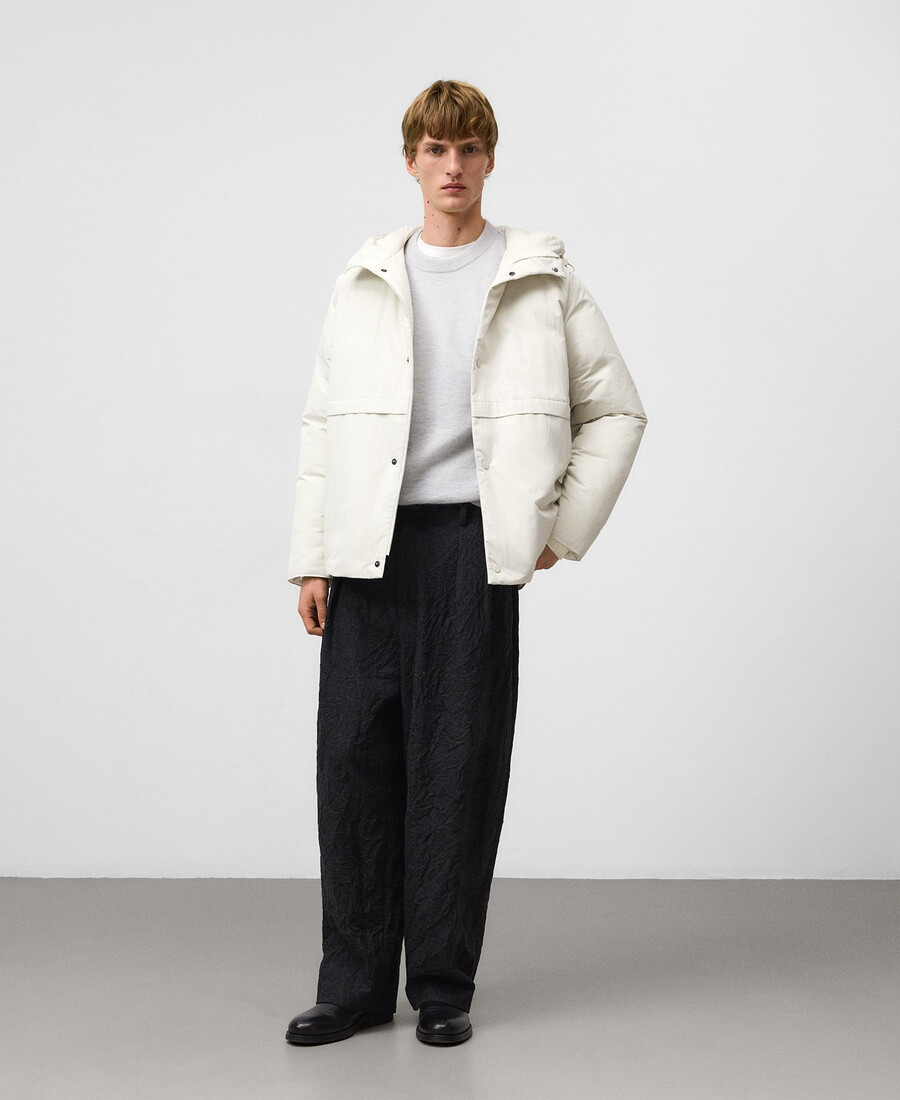 veste courte matelassée à plis homme