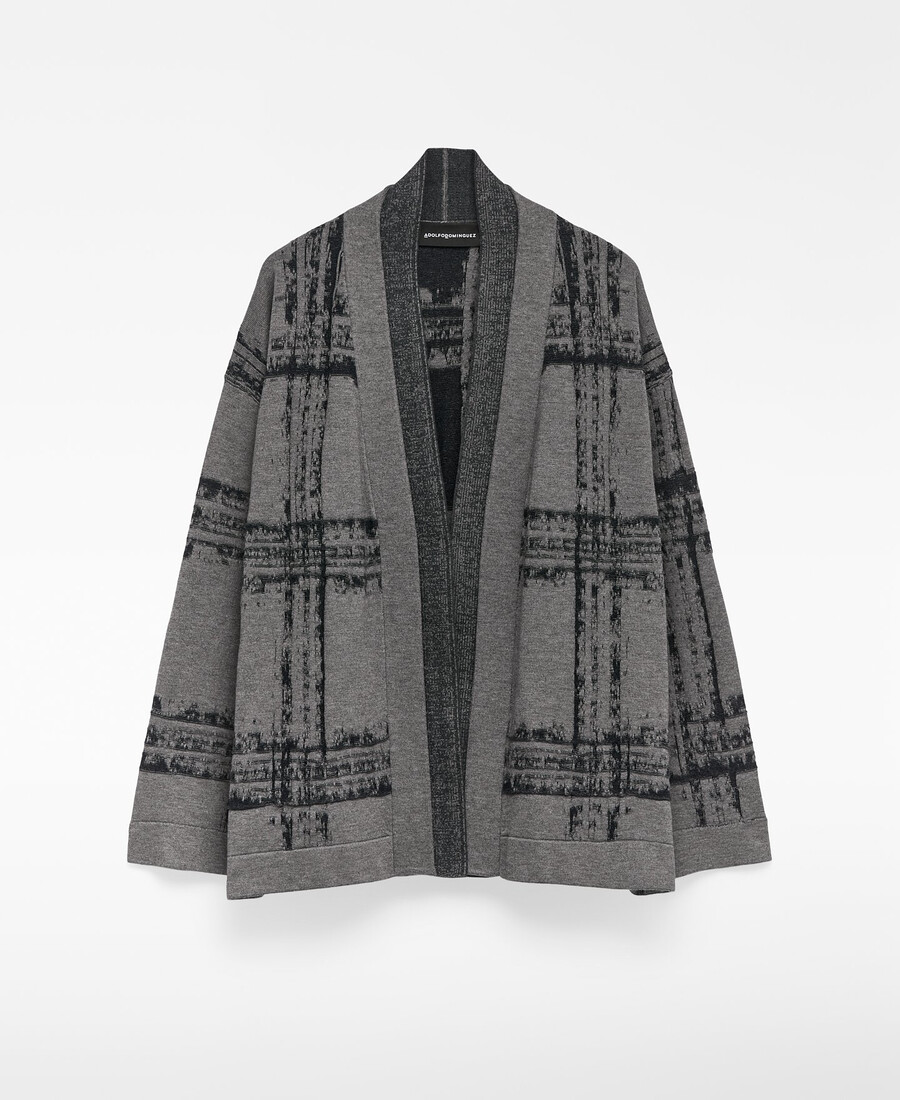 veste kimono homme en maille jacquard