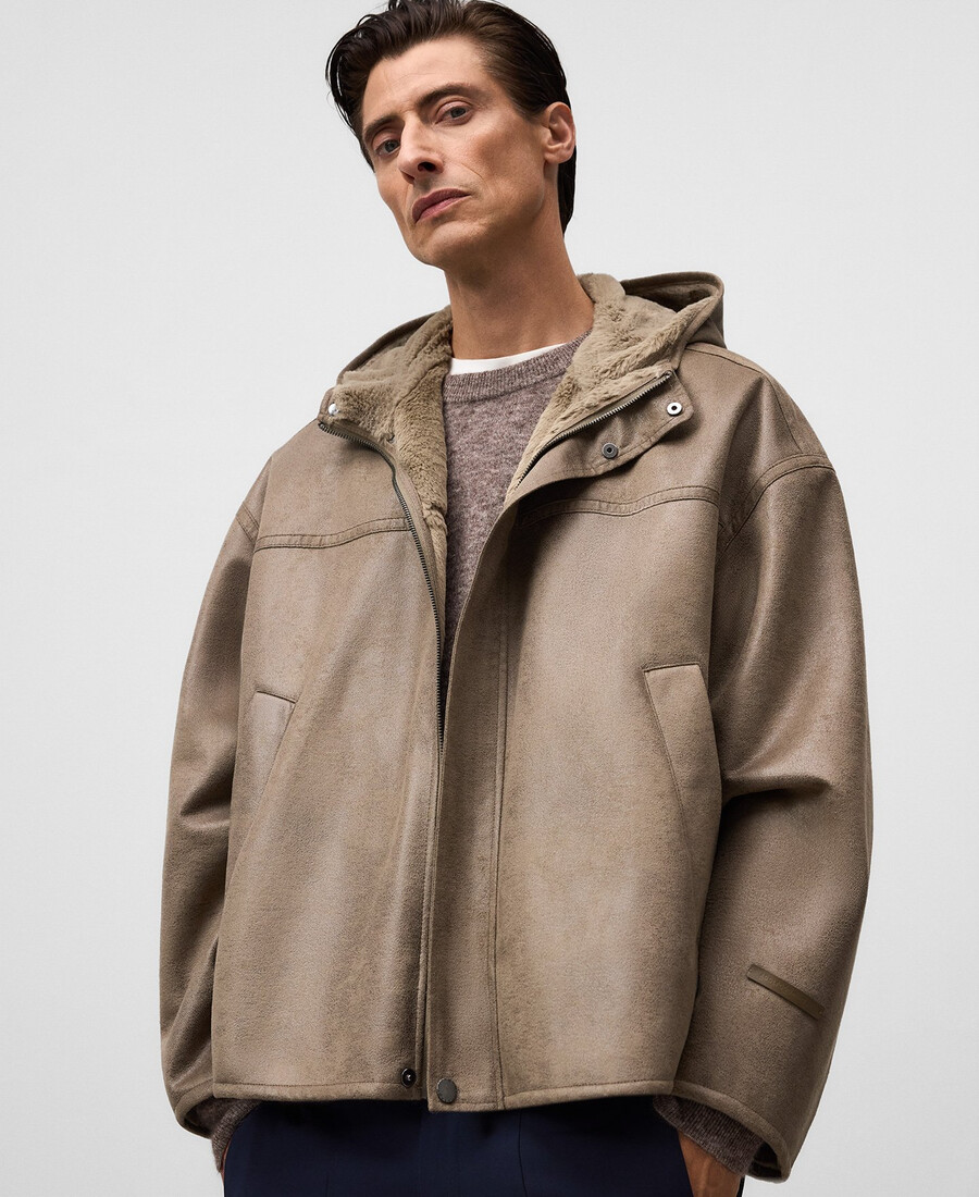 veste homme oversize en cuir et non-cuir