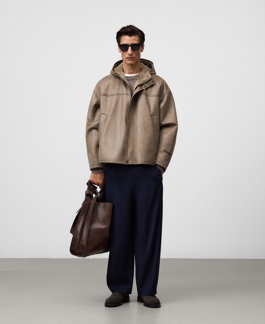 veste homme oversize en cuir et non-cuir