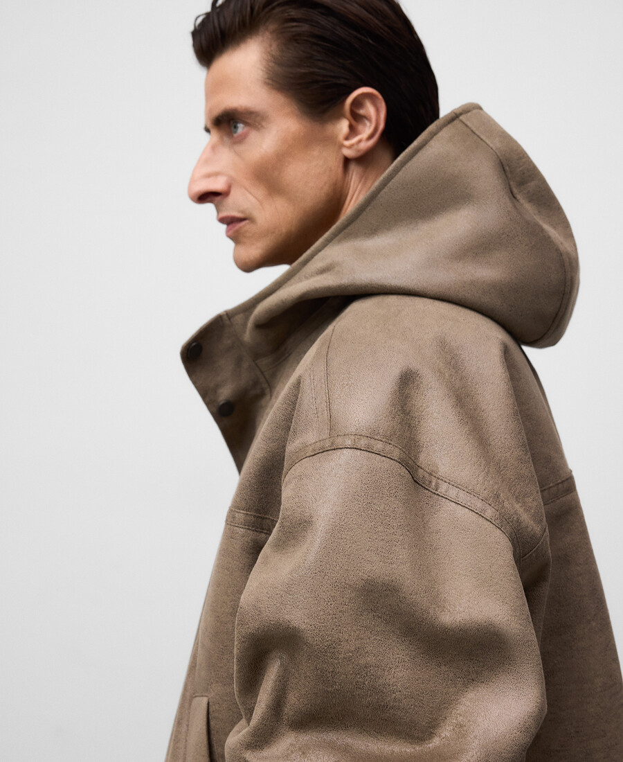veste homme oversize en cuir et non-cuir
