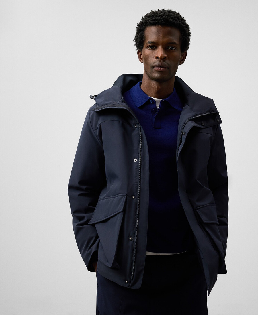 parka courte à capuche homme