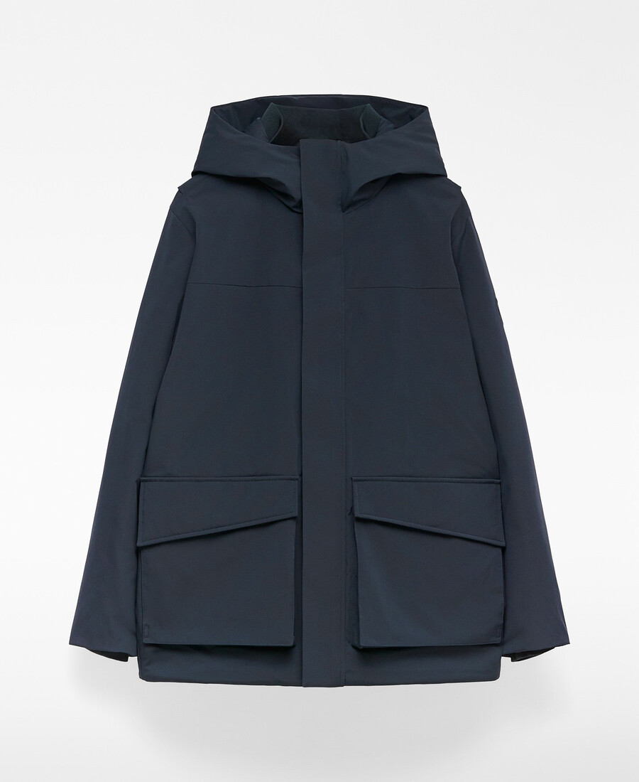 parka courte à capuche homme