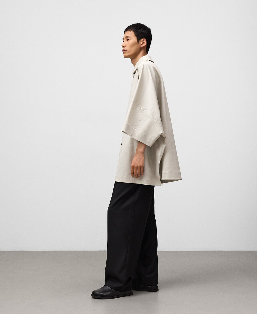 chemise grise oversize en coton pour homme