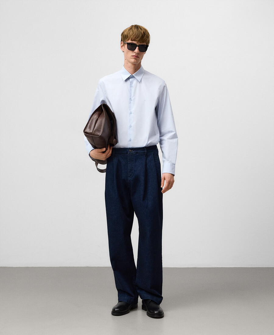 chemise homme à col italien coupe classique